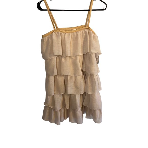 Nwt Erin Fetherston for Target Gold Tiered Ruffle Dress Juniors 9 - Picture 4 of 9